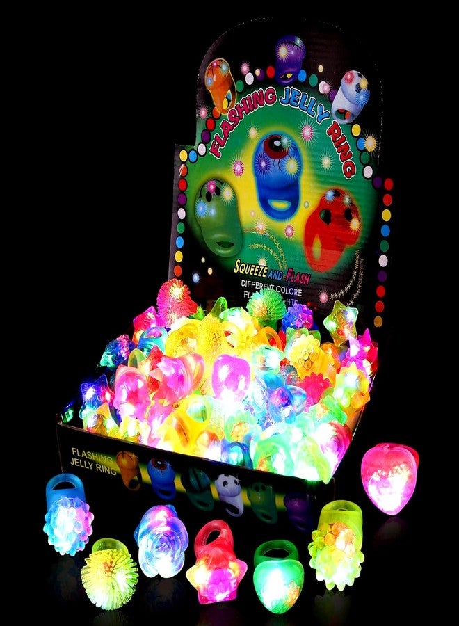 Sauyoza 38 Pack Light Up Rings Christmas Party Favors for Kids 4-8 8-12, Goodie Bags Stuffers Treasure Box Toys for Classroom Prizes, Birthday Glow in The Dark Party Supplies Favors for Kids - Image 4